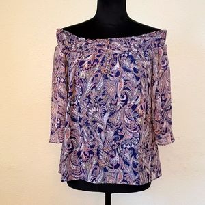 Olivia Grey off the shoulder shirt